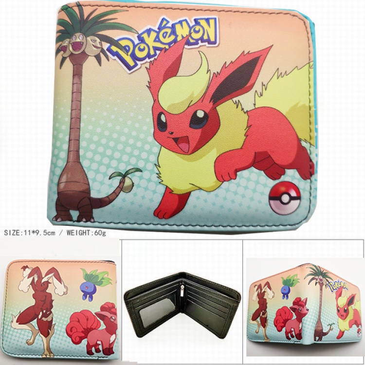 Pokemon Short color picture two fold wallet 11X9.5CM 60G HK-617