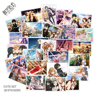 sword art online anime waterproof stickers set(30pcs a set) price for 5 set