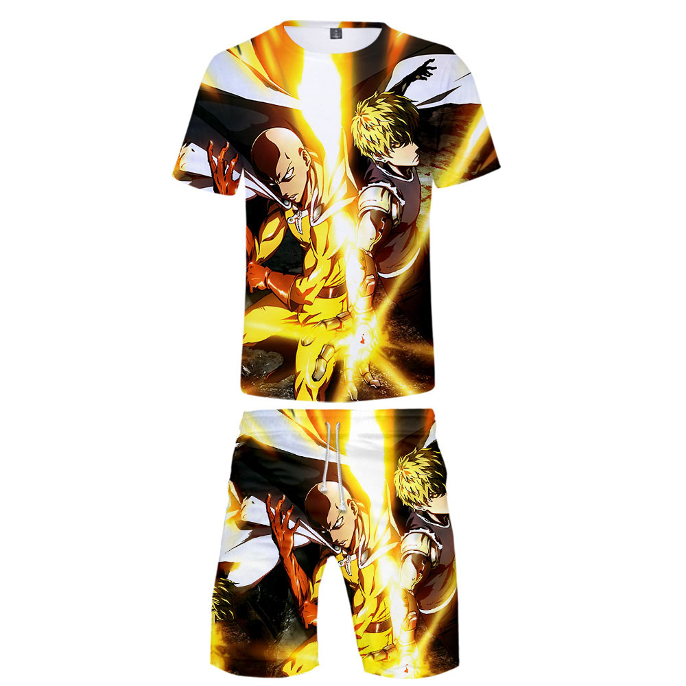 one punch man anime 3d printed tshirt pants set 2xs to 4xl