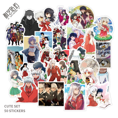 inuyasha anime waterproof stickers set(50pcs a set) price for 5 set