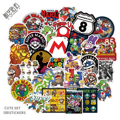 super mario anime waterproof stickers set(50pcs a set) price for 5 set
