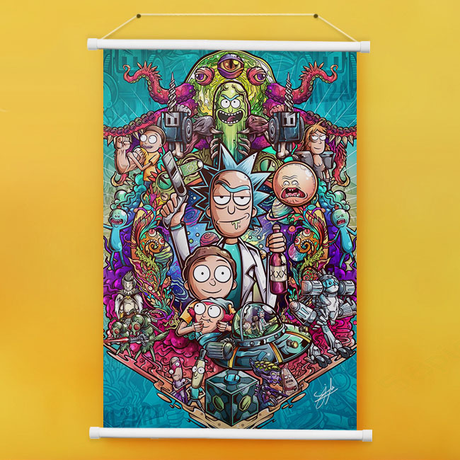 Rick and Morty anime wall scroll 60*90