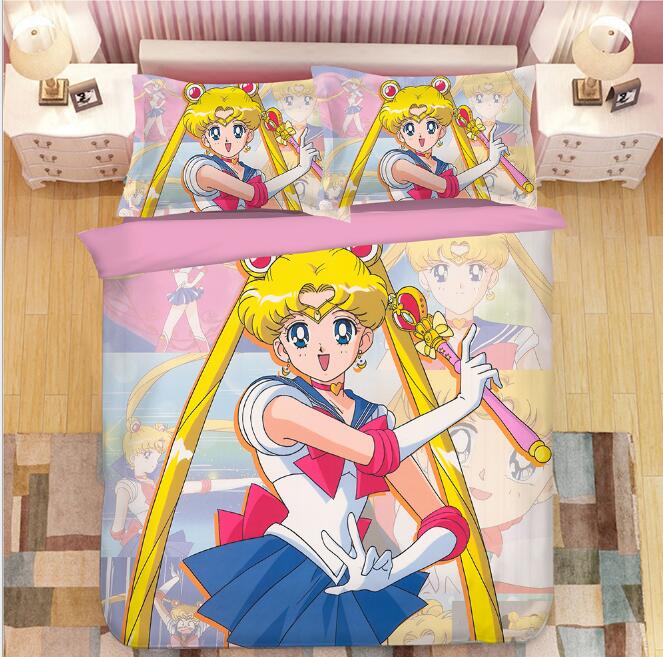 sailormoon anime bedsheet set US-FULL 203x228cm welcome custom design