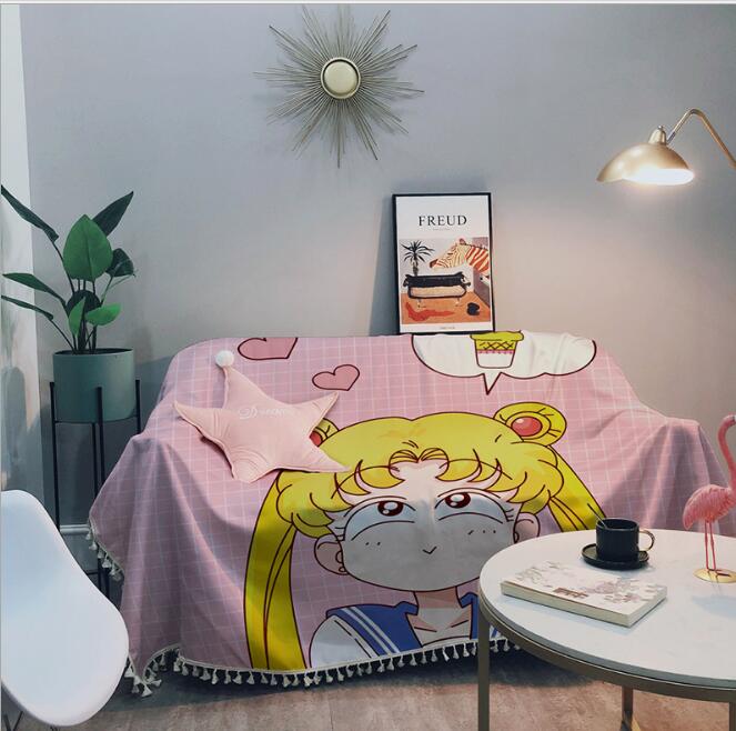 sailormoon anime sofa cloth 90*180cm welcome custom design