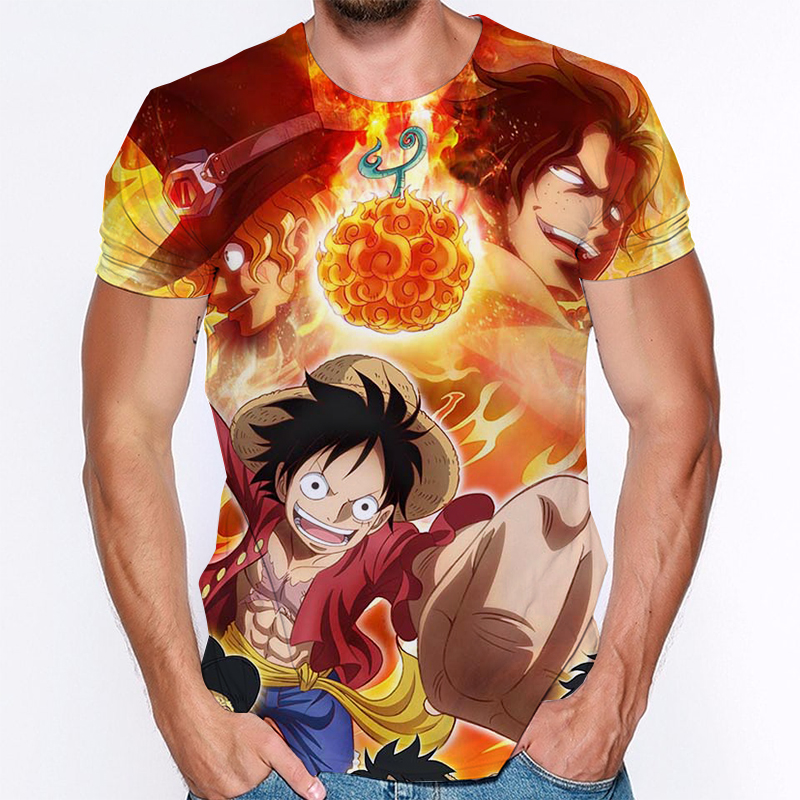 one piece anime 3d printed tshirt