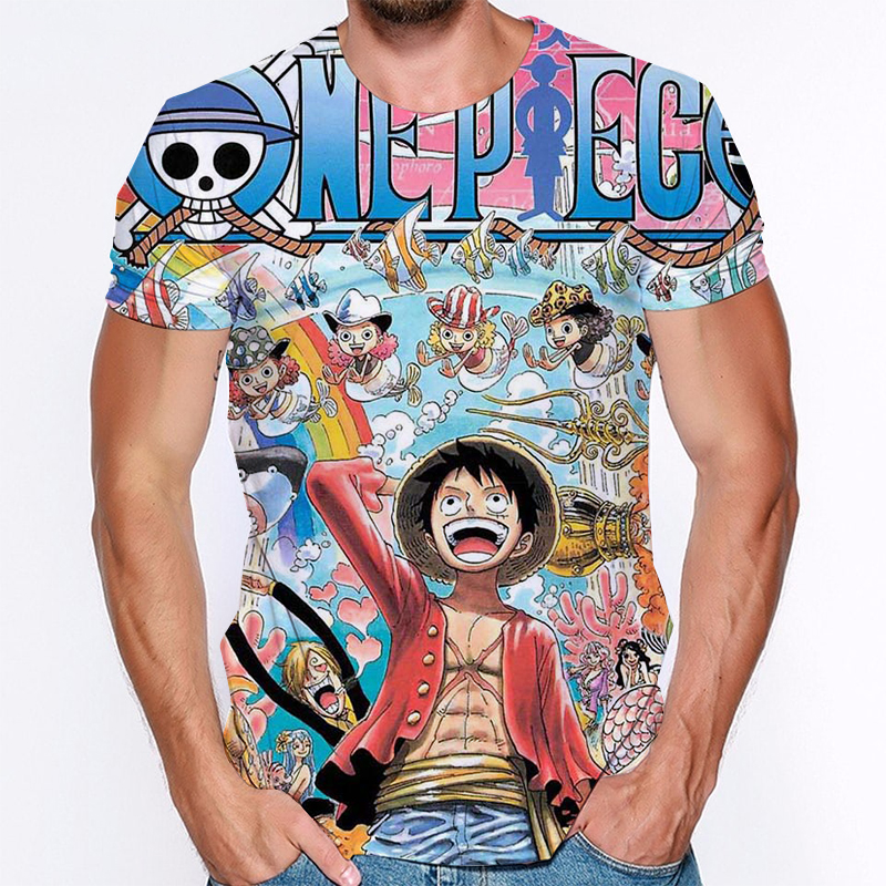 one piece anime 3d printed tshirt