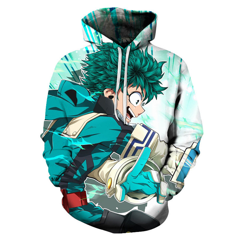 my hero academia anime 3d printed hoodie