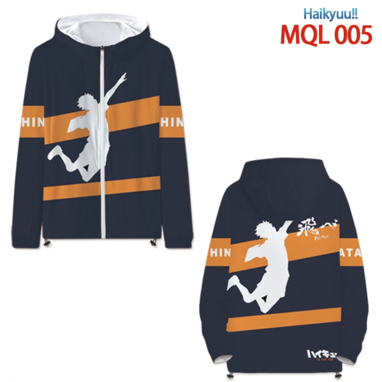 Haikyuu!! Anime full color jacket hooded zipper trench coat MQL 005