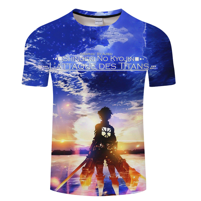 attack on titan anime 3d printed tshirt