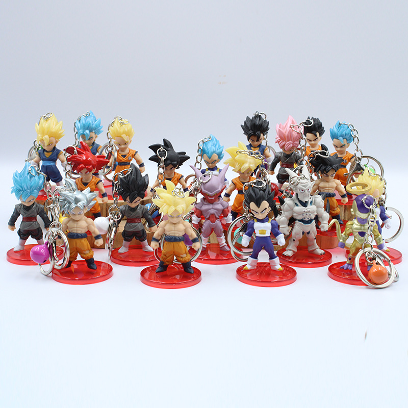 dragon ball anime figure keychain 5-8cm price for 21pcs/set