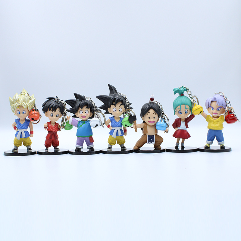 dragon ball anime figure keychain 6-10cm price for 7 pcs/set