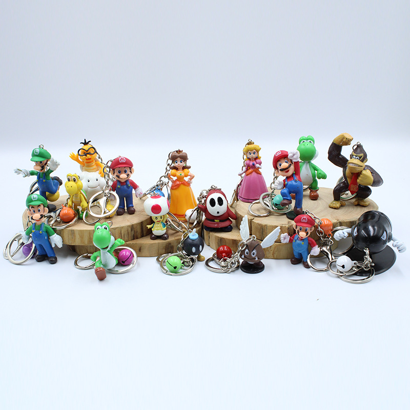 super mario figure keychain 6-10cm price for 18 pcs/set