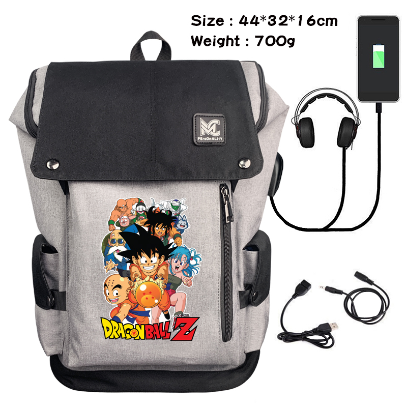 dragon ball Data cable animation game backpack school bag