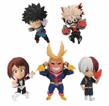 Boku no Hero Academia/My Hero Academia Cup Edge Doll Toy Statue Anime PVC Action Figure Pendant 5pcs/Set 3-4cm