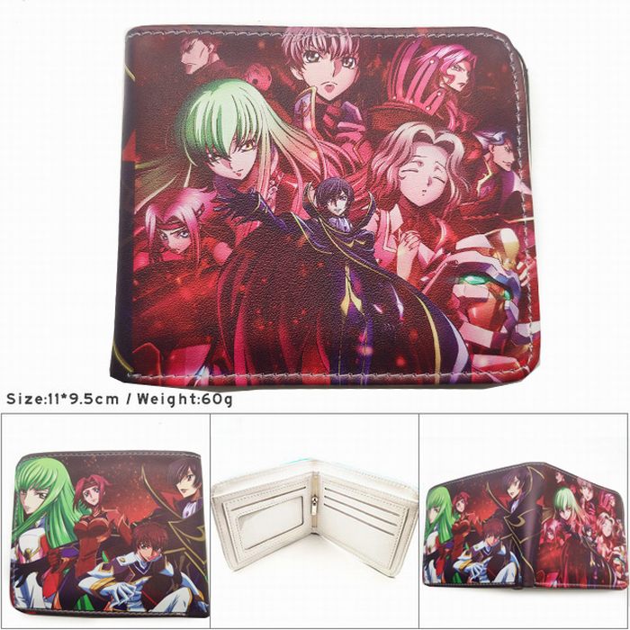 Code Geass Colorful Printing Anime PU Leather Fold Short Wallet