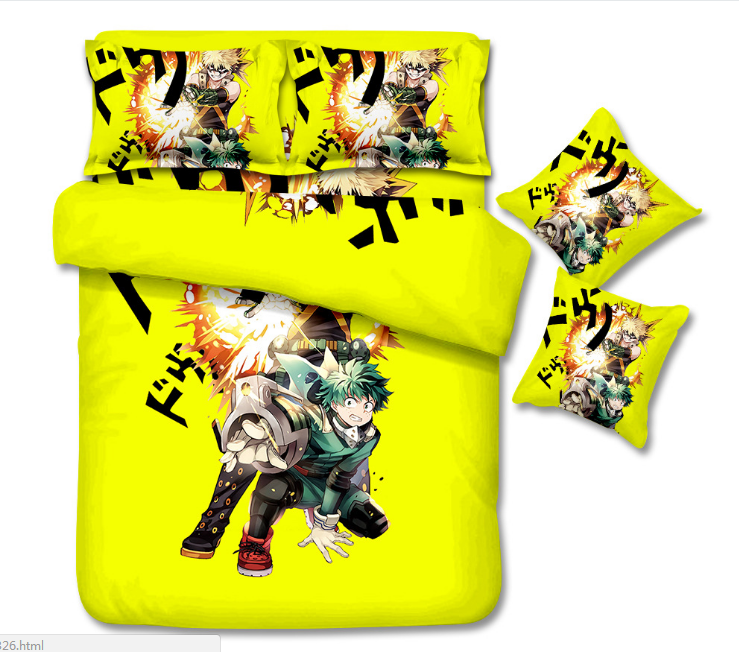 my hero academia anime bed sheet set 160*230cm