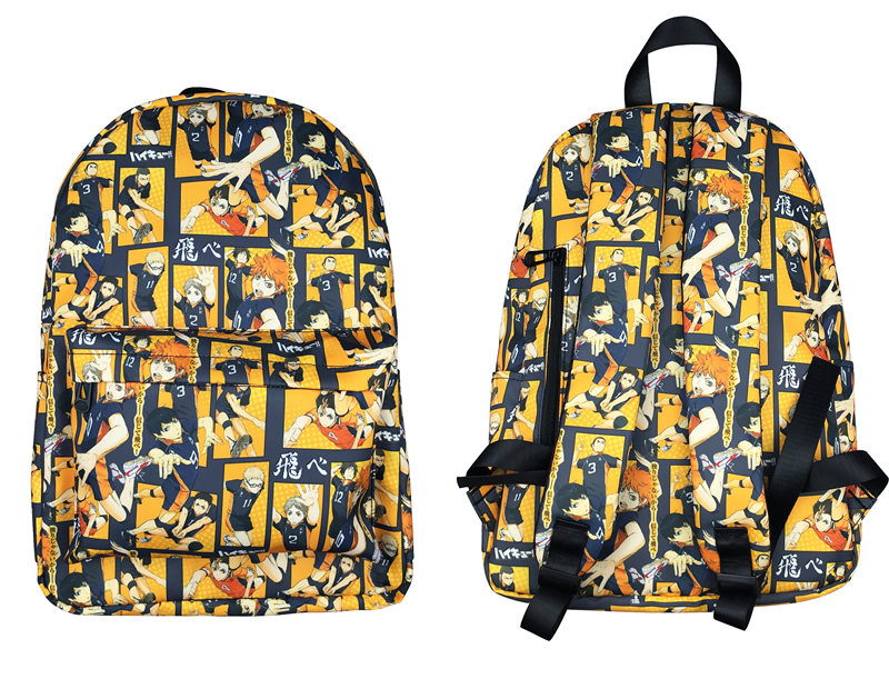 2 Styles Haikyuu!! Japanese Cartoon Colorful Printing Anime Backpack Bag