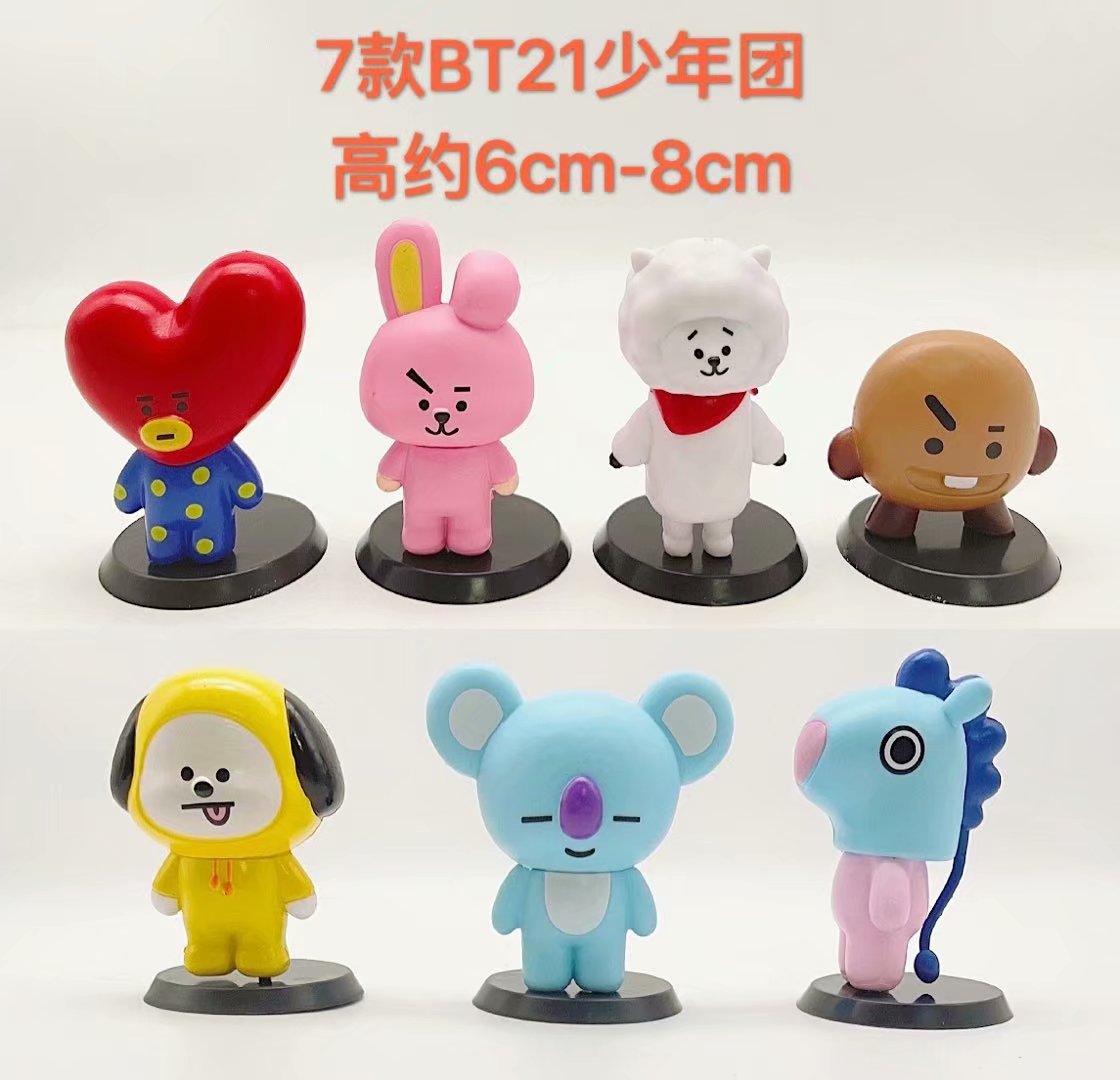 BT21 K-POP BTS Bulletproof Boy Scouts Korean Star Anime PVC Figure