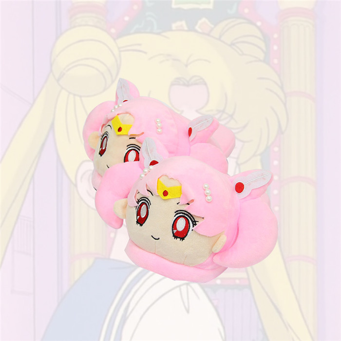 Pretty Soldier Sailor Moon Pink Anime Plush Slipper Cosplay Cartoon For Adult Home Decor