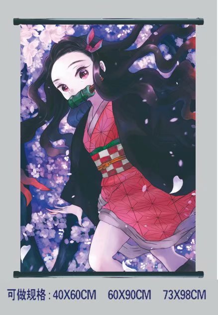 15 Styles Demon Slayer: Kimetsu no Yaiba Cosplay Cartoon Wall Scrolls Decoration Anime Wallscrolls 60*90cm