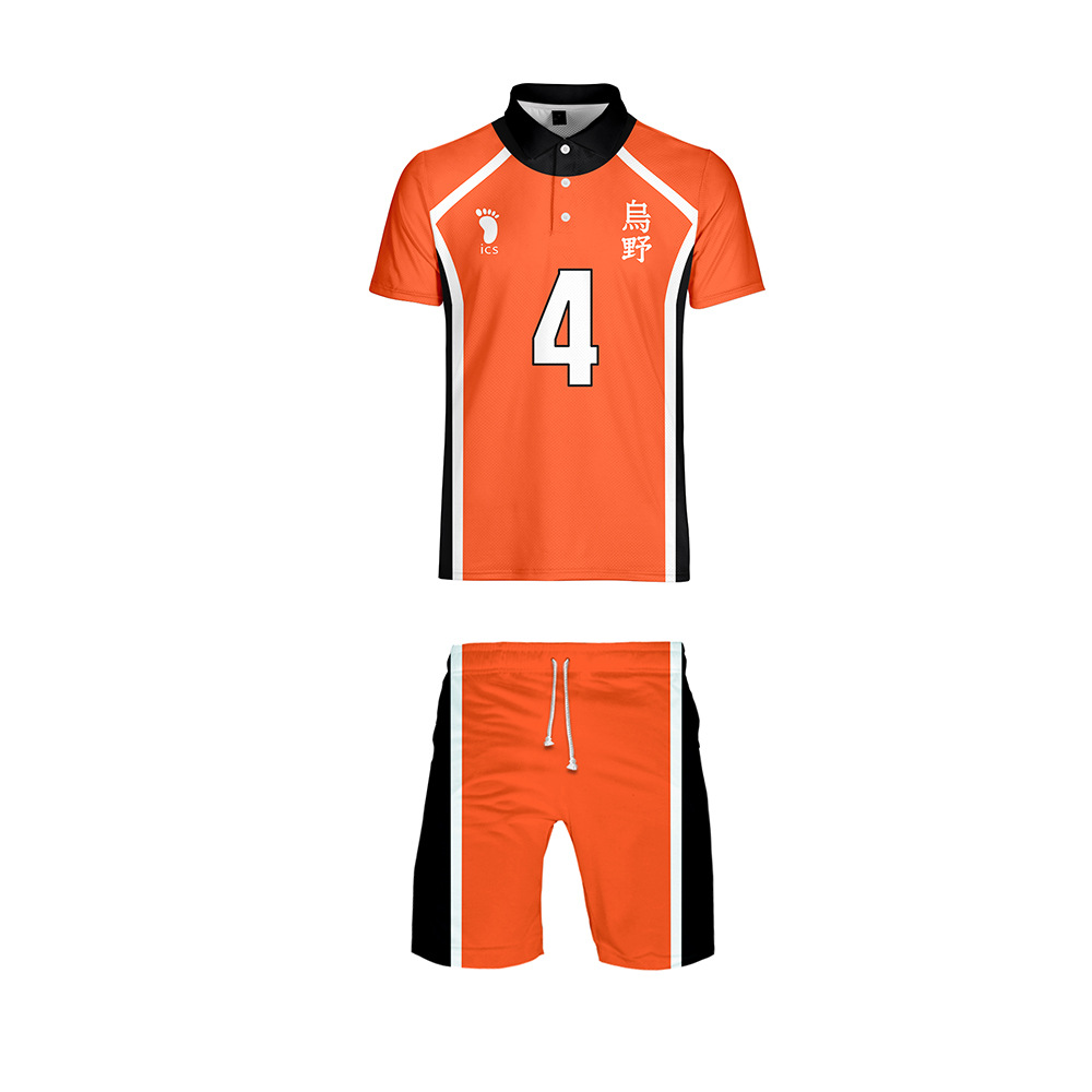haikyuu anime 3d printed polo set