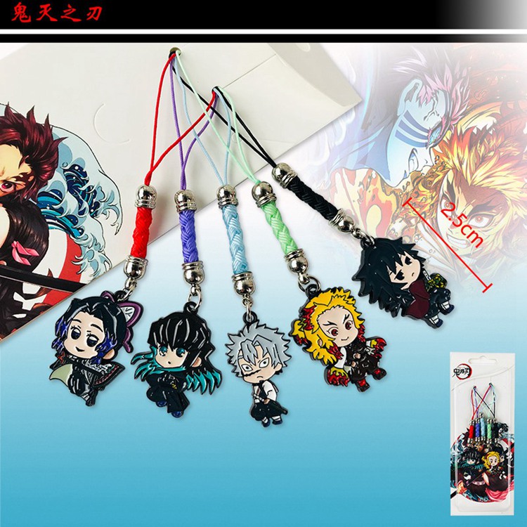 2 Ver. Demon Slayer: Kimetsu no Yaiba Cartoon Anime Pendant 5PCS/SET