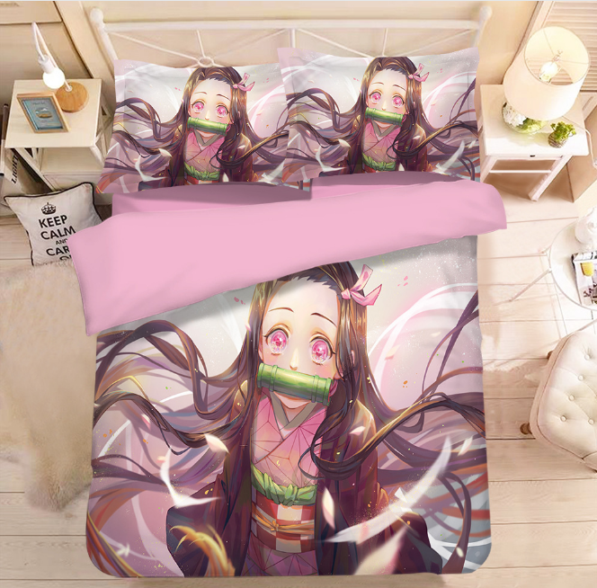 demon slayer anime bedsheet set 1.8m