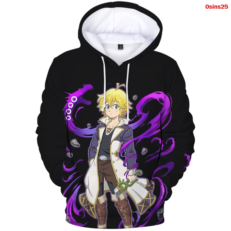 seven deadly sins anime 3d printed hoodie