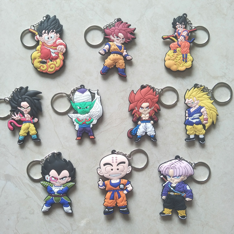 dragon ball anime rubber keychain