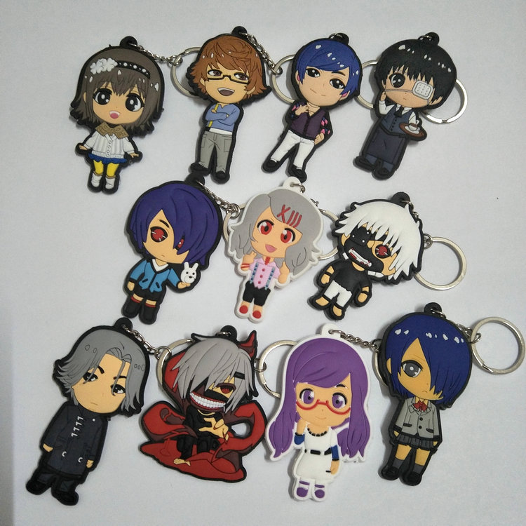 Tokyo Ghoul anime rubber keychain random selection