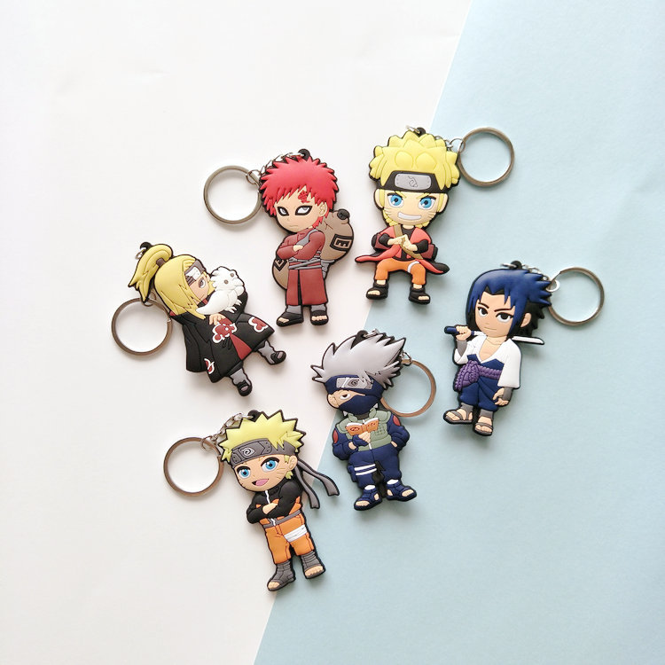 naruto anime rubber keychain