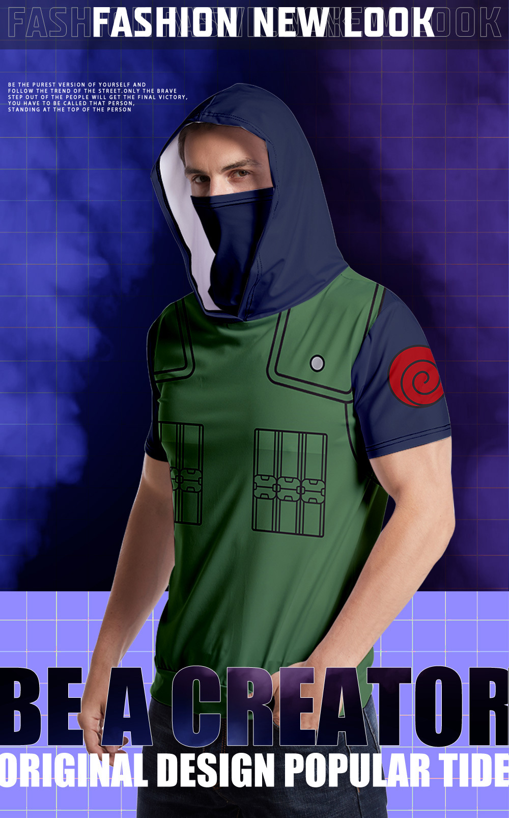 Naruto anime 3D printed hoodie