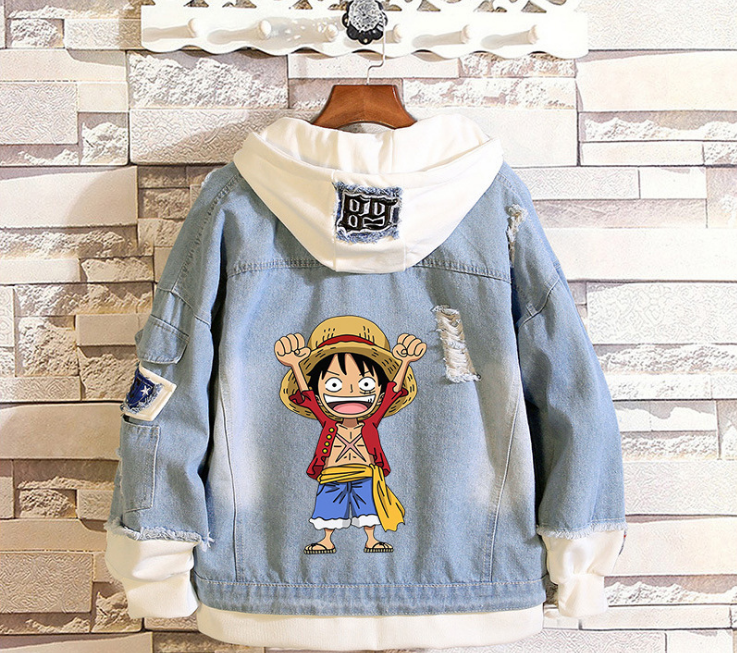 one piece anime jean sweater