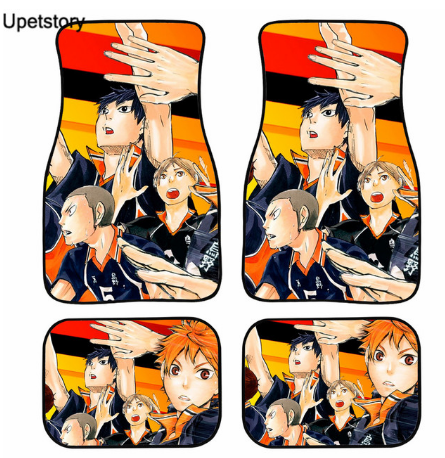 Anime Haikyuu 4 Pcs Car Cartoon Carpet 2021 New price for a set of 4 pcs