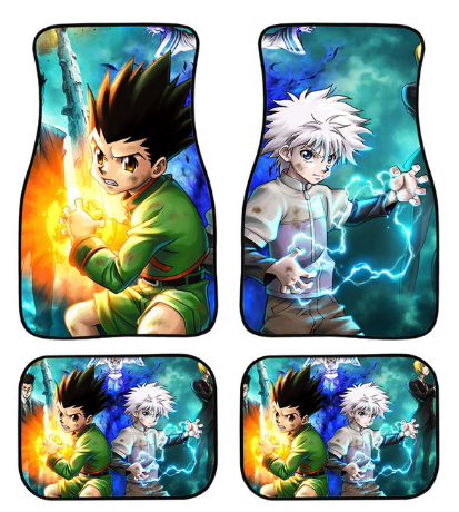 Anime Hunter X Hunter Pattern Car Floor Mats Protector for Car Anti-Slip Universal Car Mats Washable Car Accessories price for a set of 4 pcs