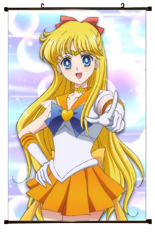 sailormoon Anime black Plastic rod Cloth painting Wall Scroll 60X90CM M2-166