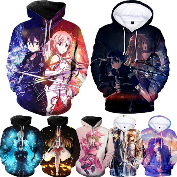 Sword art online anime 3D Printing hoodie