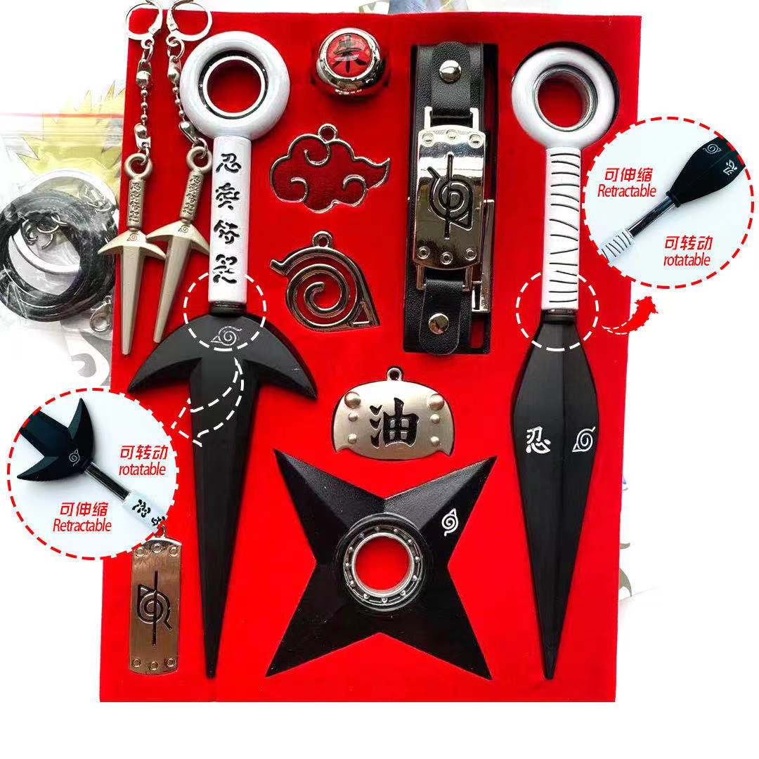 naruto anime Kunai+Shuriken Sword+Necklace+Ring