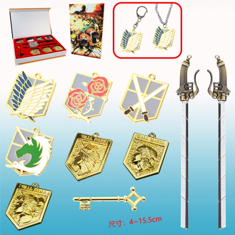 attack on titan anime Weapon + pendant 10 Piece Set