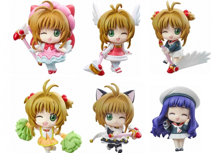 Card Captor Sakura 6 Eye-Closed Suits Figure Decoration Model 6CM 230g