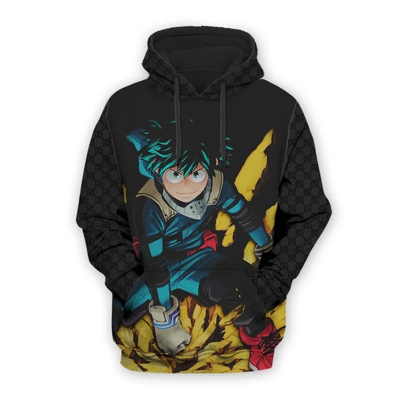 my hero academia anime 3d printed hoodie