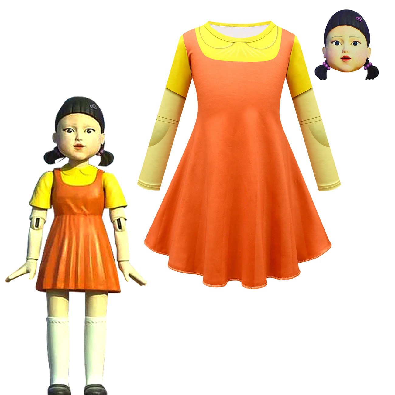Squid Game cosplay dress+mask set
