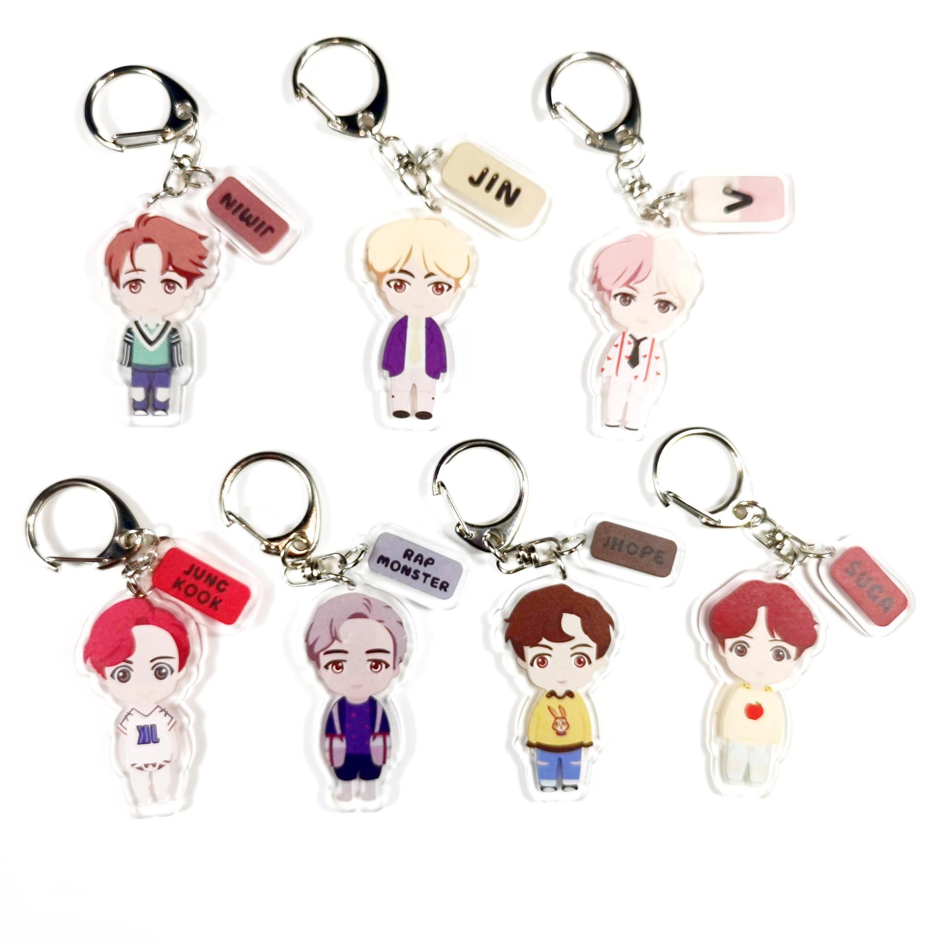 BTS anime keychain