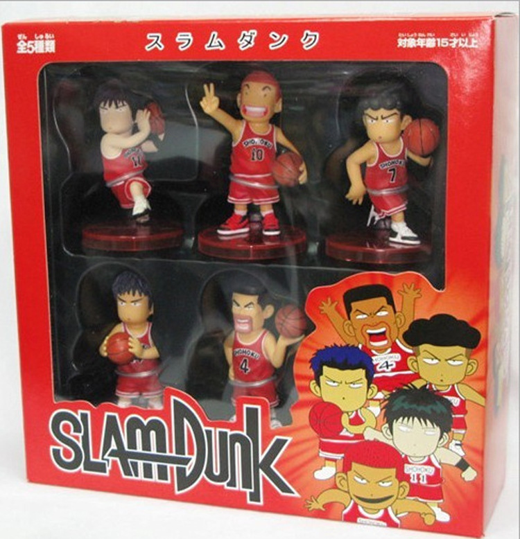Slam dunk anime figure for 5 pcs/set 8cm