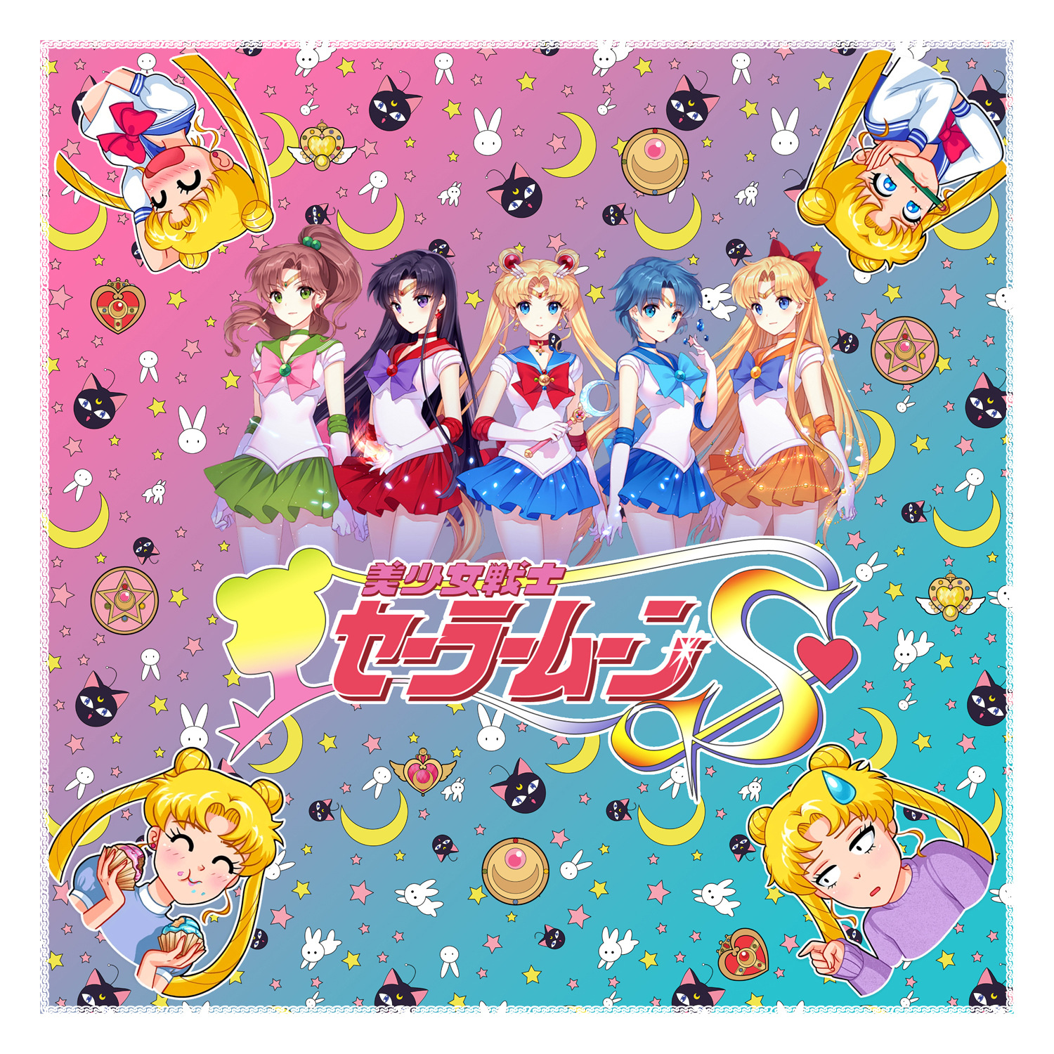 SailorMoon anime sports scarf 58*58cm