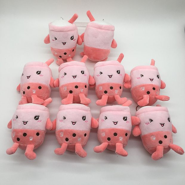 Strawberry flavor pearl milk tea Plush for 10 pcs 12cm