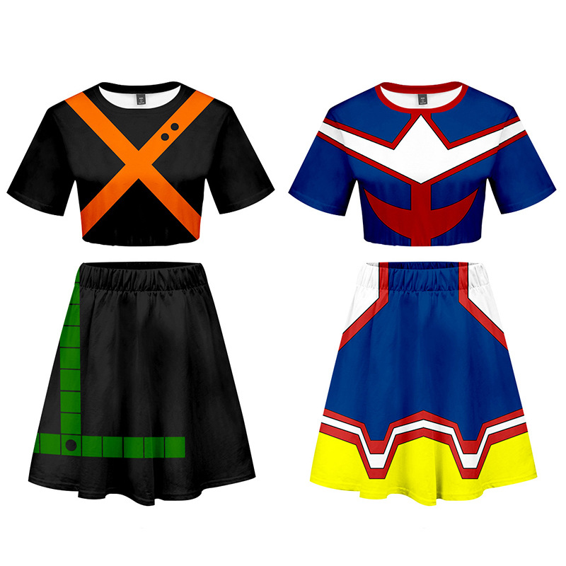 my hero academia anime skirt set