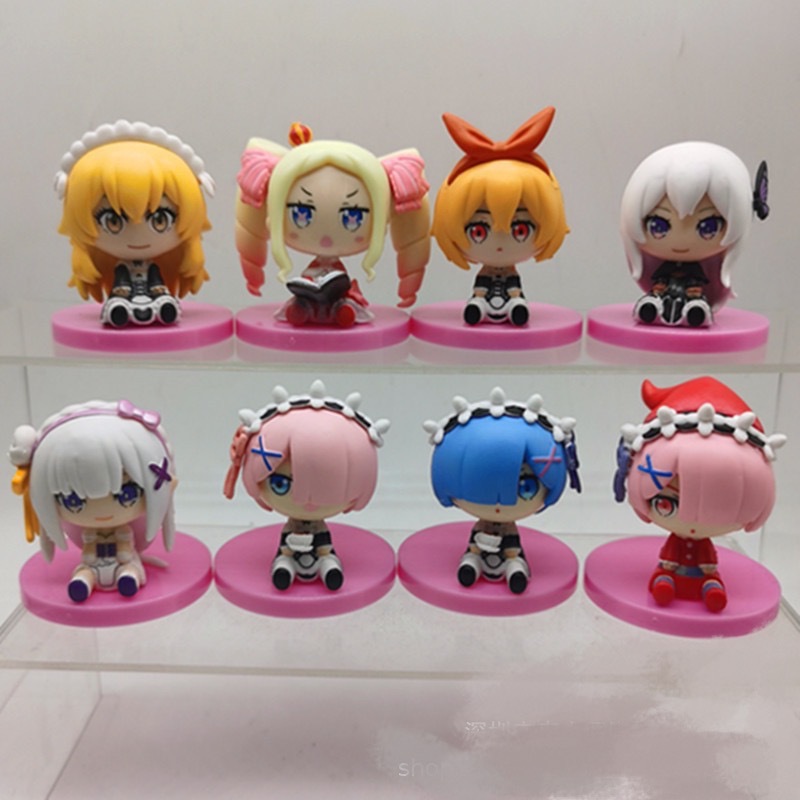 Re:Zero kara Hajimeru Isekatsu anime figure for 8pcs/set 6.5cm