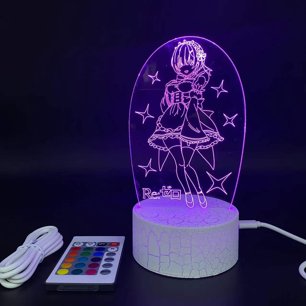 Re:Zero kara Hajimeru Isekatsu anime 7 colours LED light