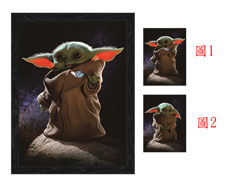 Star wars anime anime 3d poster painting with frame 29.5*39.5cm